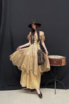Mutedance 24 Spring/Summer Shell Sleeve Waist Short Dress MD-MD24SS17-KHAKI PM138